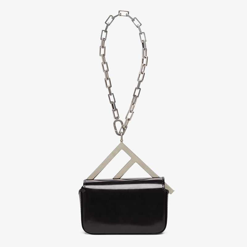 Affordable Fendi Nano F Bag In Calf Leather Black