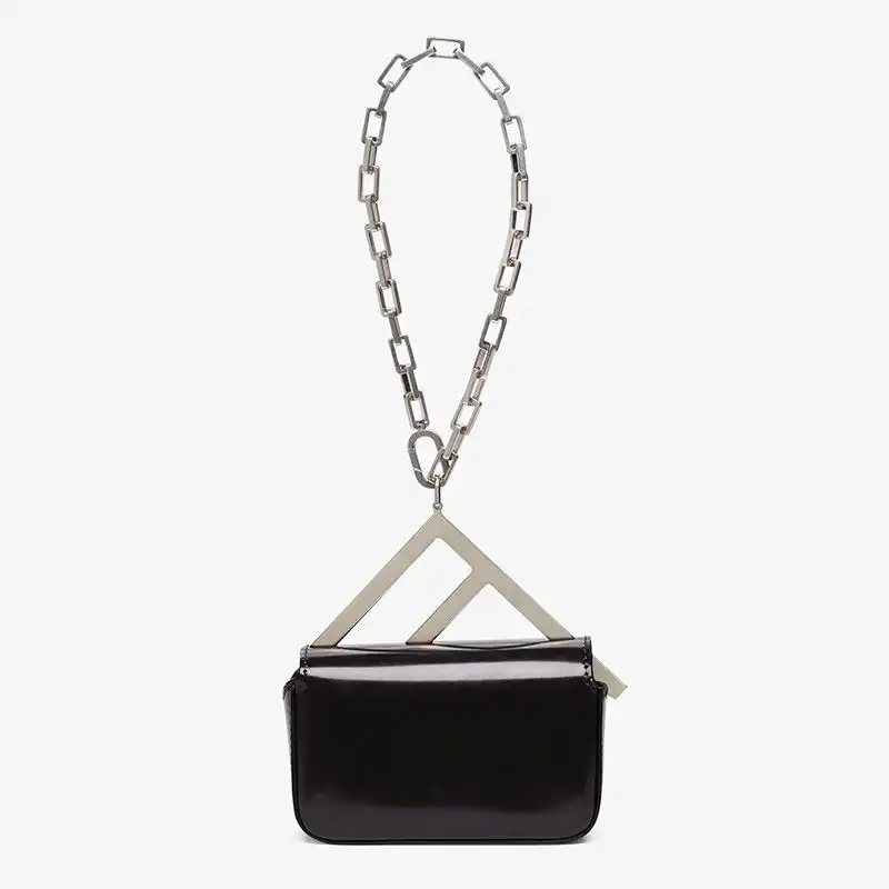 Affordable Fendi Nano F Bag In Calf Leather Black