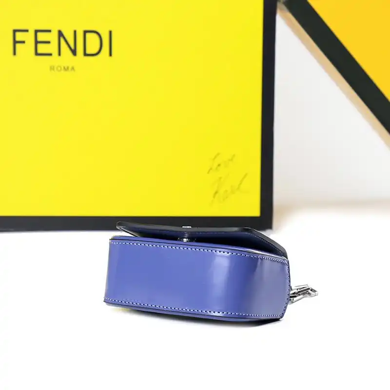 Affordable Affordable Fendi Nano F Bag In Calf Leather Blue