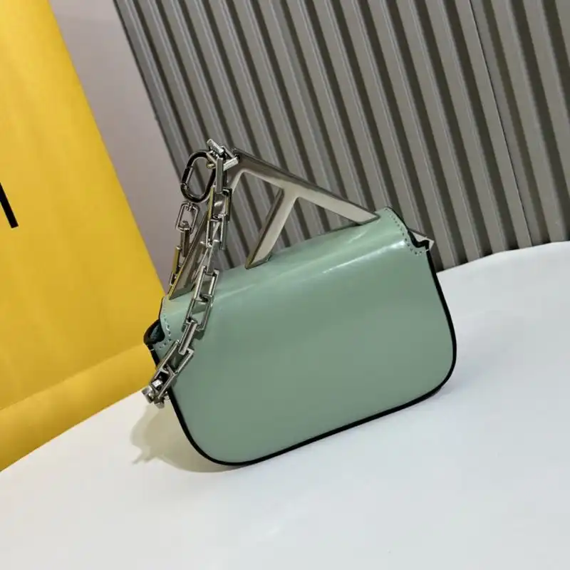 Cheap Affordable Fendi Nano F Bag In Calf Leather Green