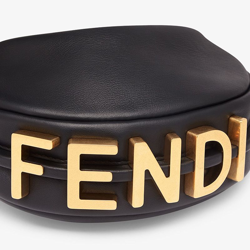 Affordable Fendi Nano Fendigraphy Hobo Bag In Calf Leather Black