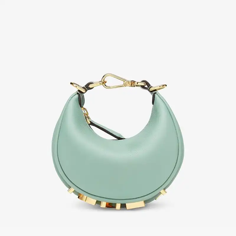 Affordable Fendi Nano Fendigraphy Hobo Bag In Calf Leather Mint Green