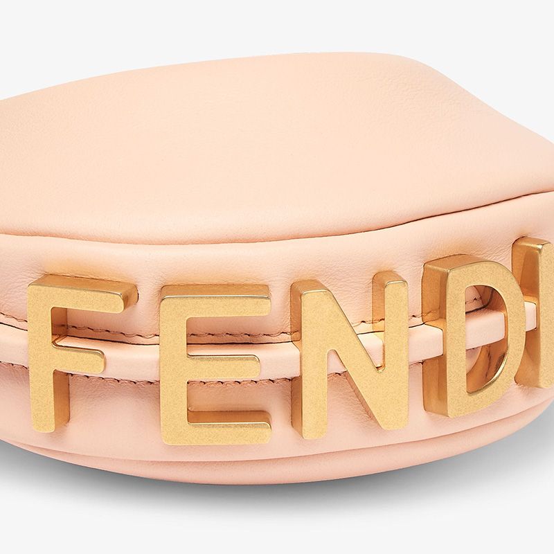 Affordable Fendi Nano Fendigraphy Hobo Bag In Calf Leather Pink