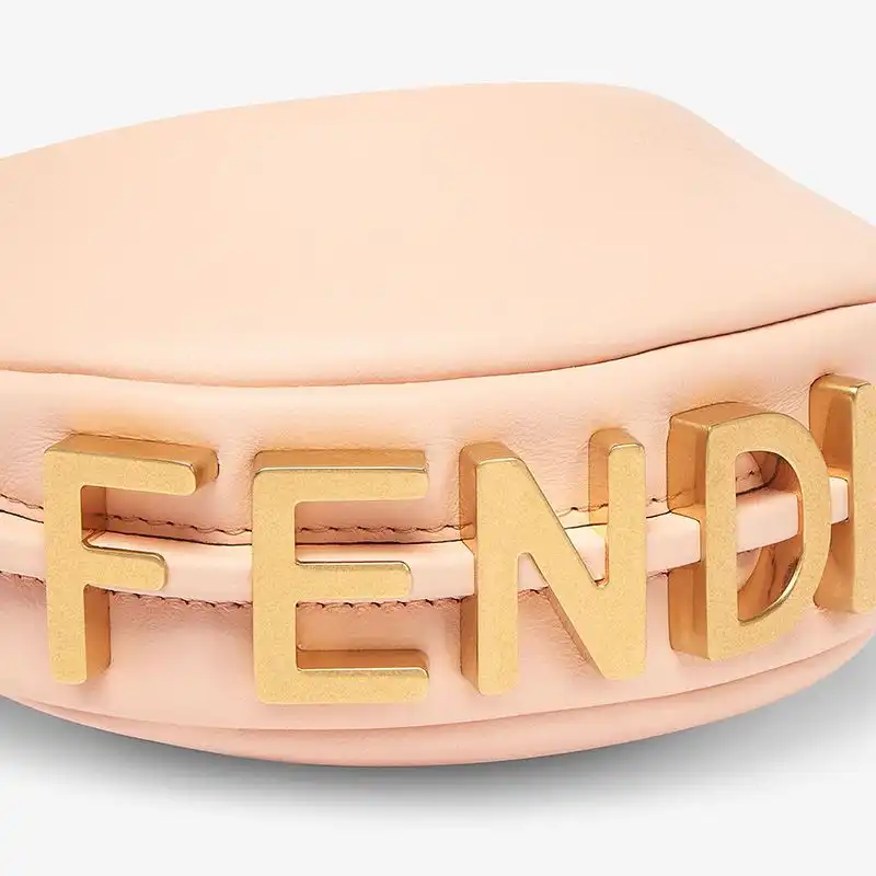 Affordable Fendi Nano Fendigraphy Hobo Bag In Calf Leather Pink