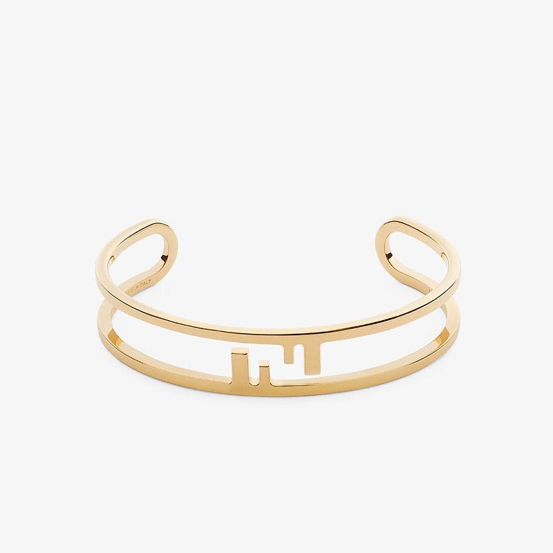 Affordable Fendi O'Lock Bangle Bracelet In Metal Gold