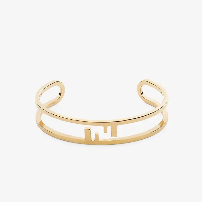 Fendi O'Lock Bangle Bracelet In Metal Gold