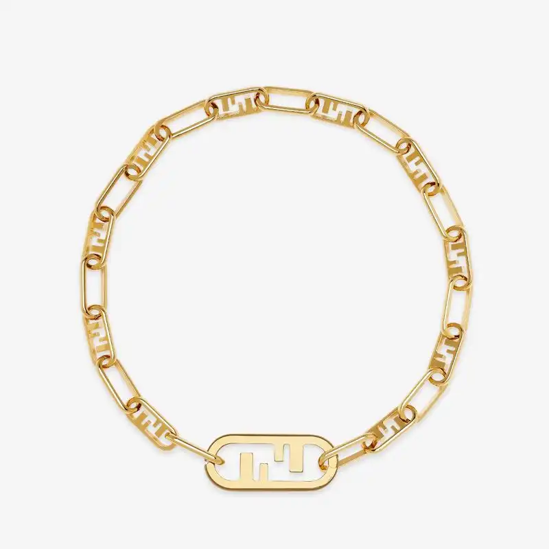 HOT Fendi O'Lock Mesh Choker In Metal Gold