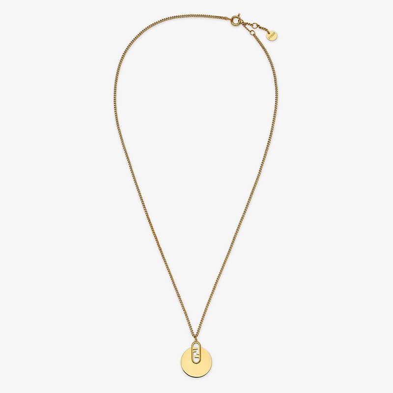 Affordable Fendi O'Lock Necklace In Metal Gold