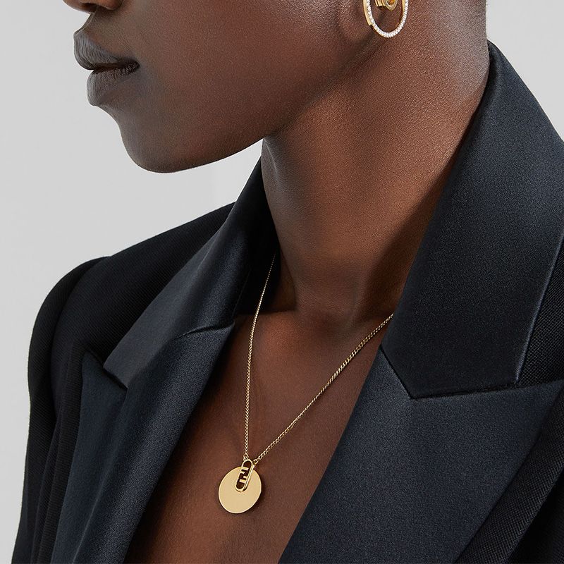 Affordable Fendi O'Lock Necklace In Metal Gold