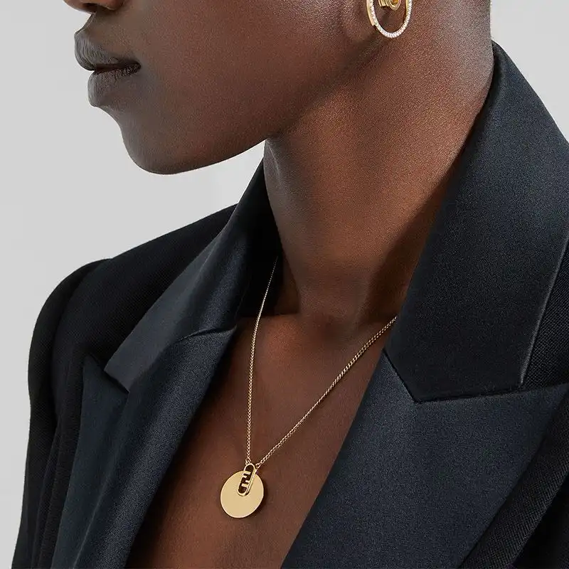 Cheap Fendi O'Lock Necklace In Metal Gold