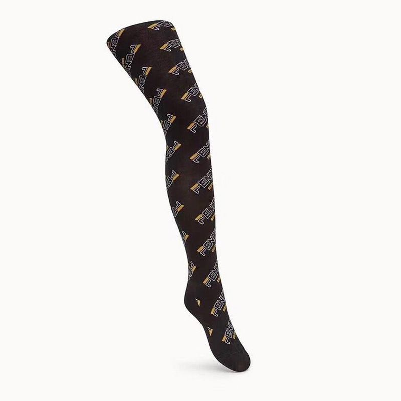 Affordable Fendi Pantyhose In Fendi Mania Motif Nylon Black