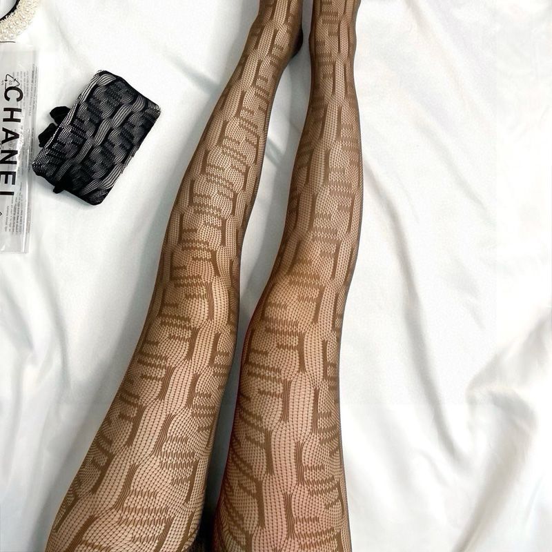 Affordable Fendi Pantyhose In FF Netting Mesh Khaki