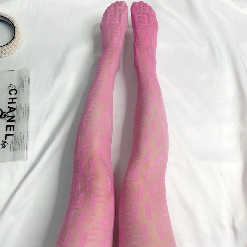 Affordable Fendi Pantyhose In FF Motif Nylon Rose