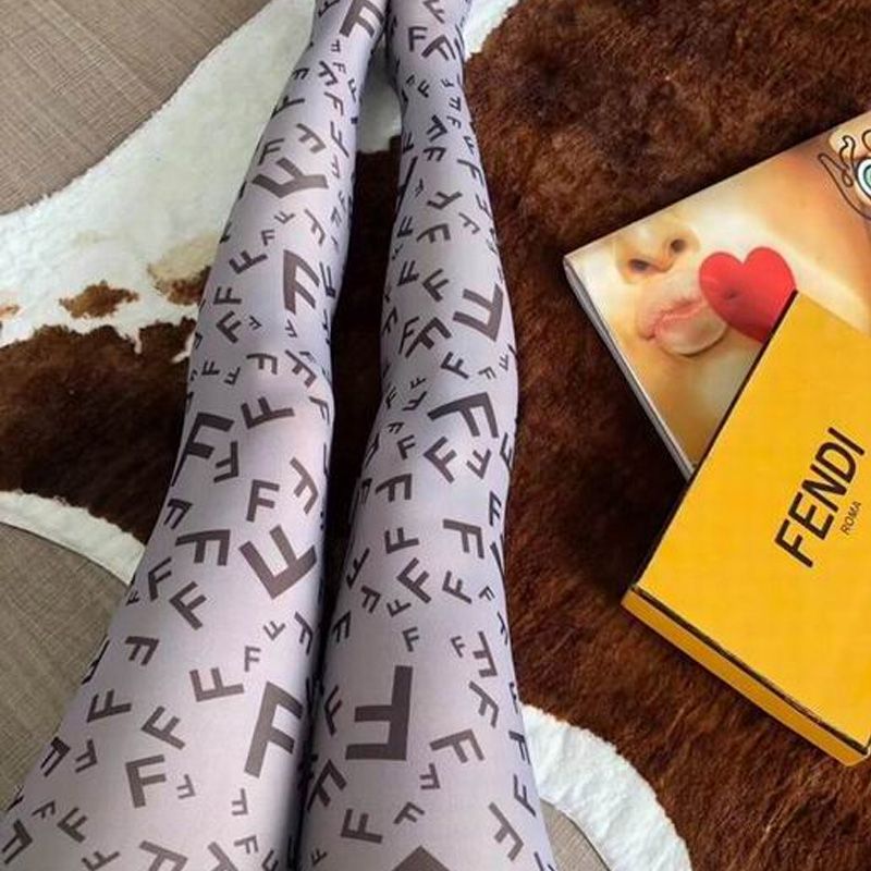 Affordable Fendi Pantyhose In F Motif Nylon Blue