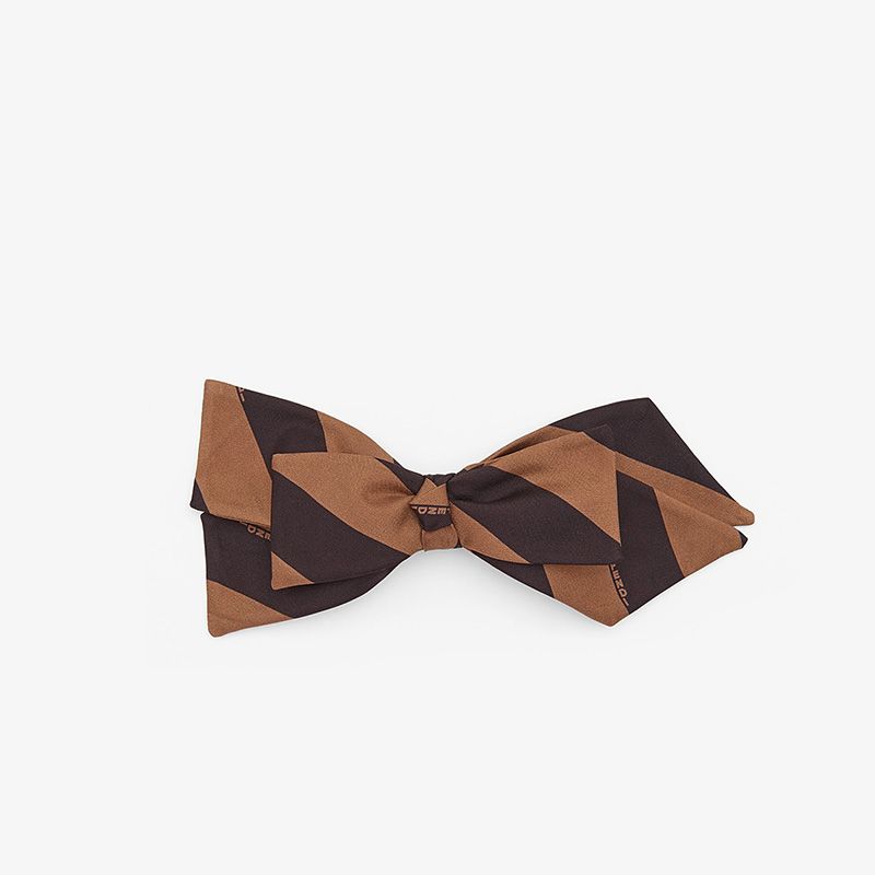 Affordable Fendi Pequin Stripe Hair Clip In Silk Brown