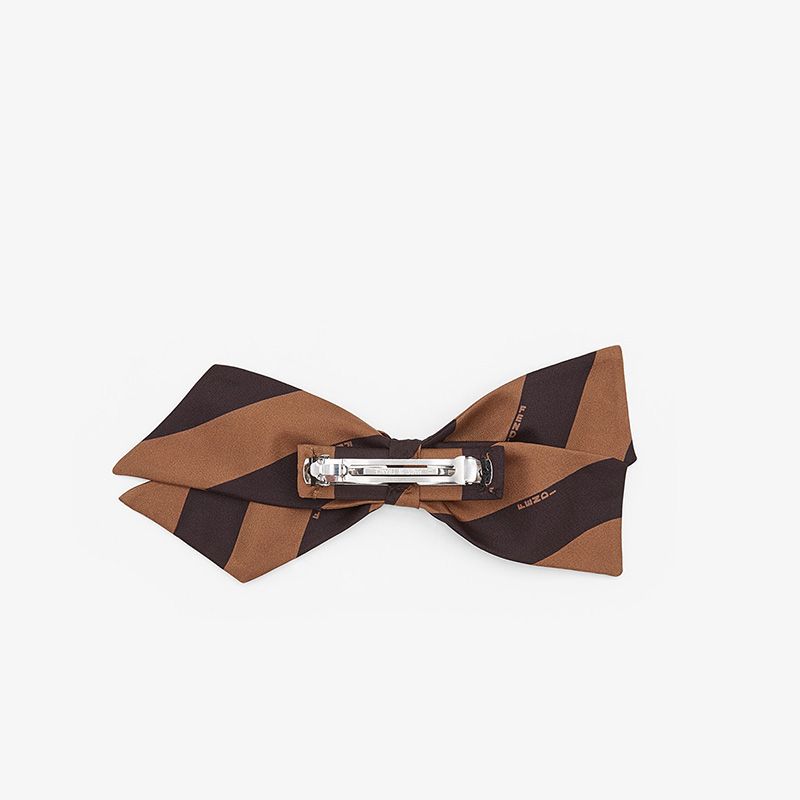 Affordable Fendi Pequin Stripe Hair Clip In Silk Brown