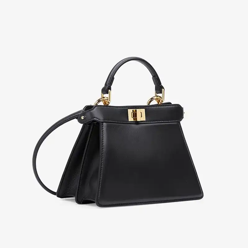 Fendi Petite Peekaboo ISeeU Bag In Nappa Leather Black