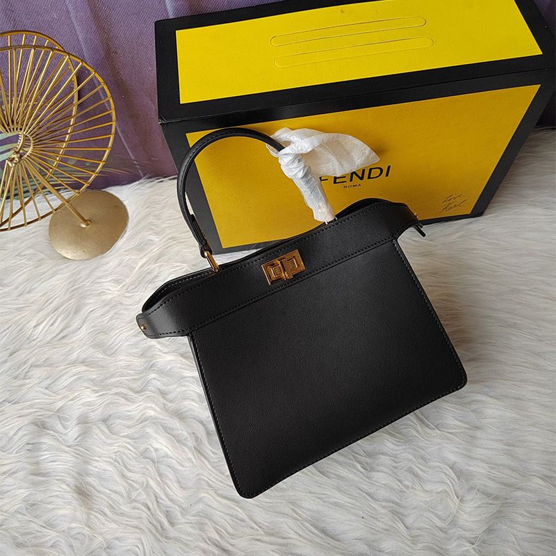 Affordable Fendi Petite Peekaboo ISeeU Bag In Nappa Leather Black