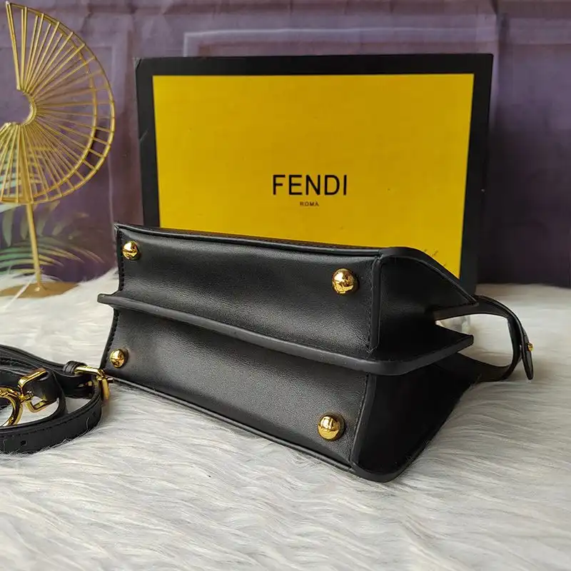 Affordable Fendi Petite Peekaboo ISeeU Bag In Nappa Leather Black