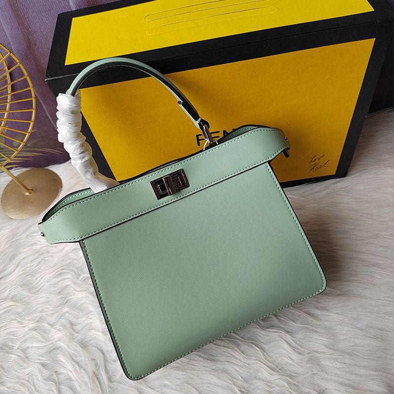 HOT Fendi Petite Peekaboo ISeeU Bag In Nappa Leather Green