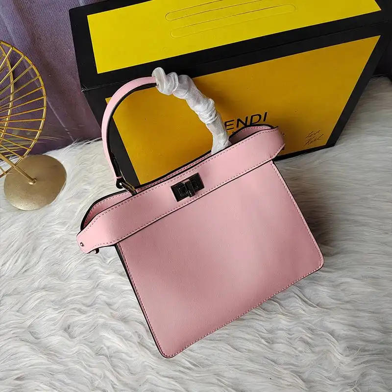 Affordable Fendi Petite Peekaboo ISeeU Bag In Nappa Leather Pink