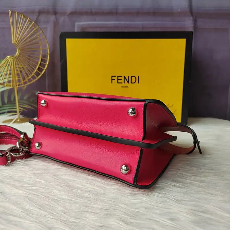 Cheap Fendi Petite Peekaboo ISeeU Bag In Nappa Leather Rose