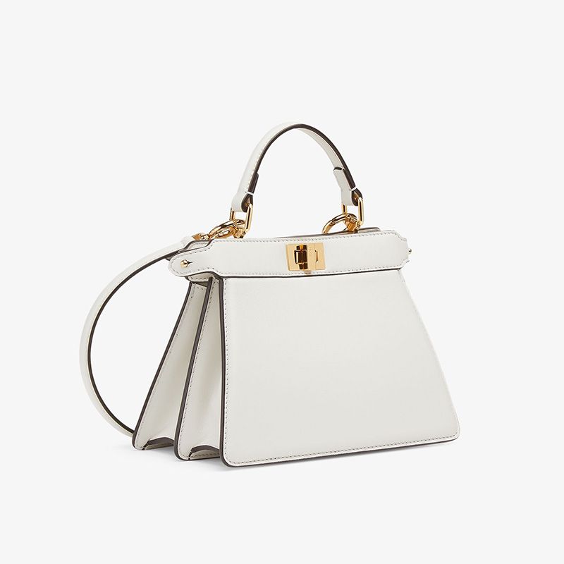 Affordable Fendi Petite Peekaboo ISeeU Bag In Nappa Leather White