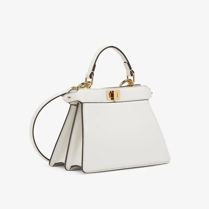 HOT Fendi Petite Peekaboo ISeeU Bag In Nappa Leather White