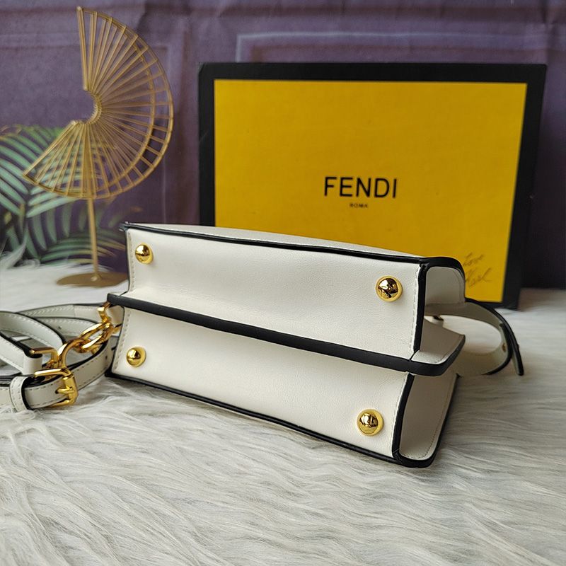 Affordable Fendi Petite Peekaboo ISeeU Bag In Nappa Leather White