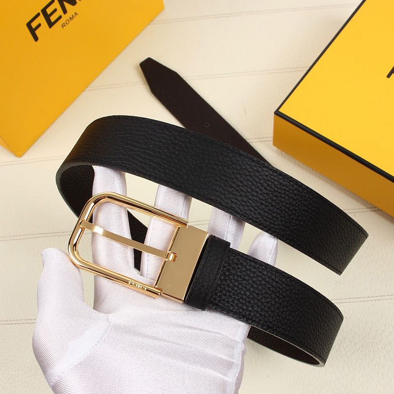 Affordable Fendi Pin Buckle Belt In Calf Leather Black