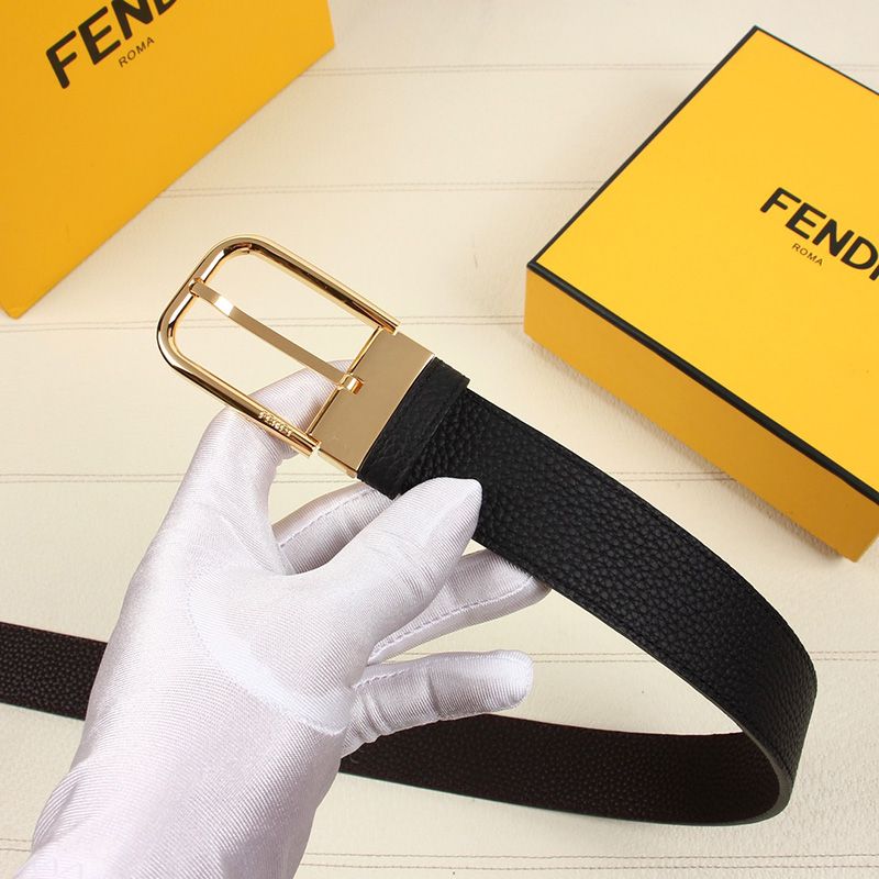 Affordable Fendi Pin Buckle Belt In Calf Leather Black