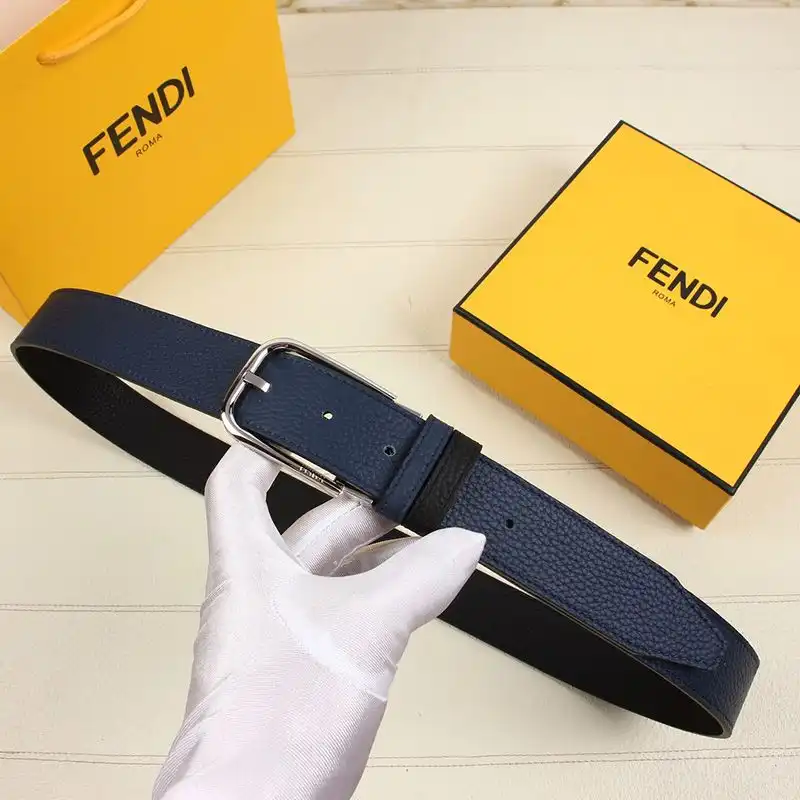 Cheap Fendi Pin Buckle Belt In Calf Leather Navy Blue