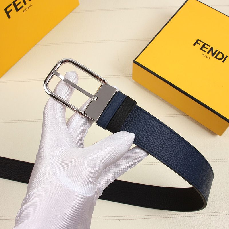 Affordable Fendi Pin Buckle Belt In Calf Leather Navy Blue