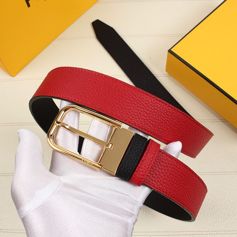 Affordable Fendi Pin Buckle Belt In Calf Leather Red