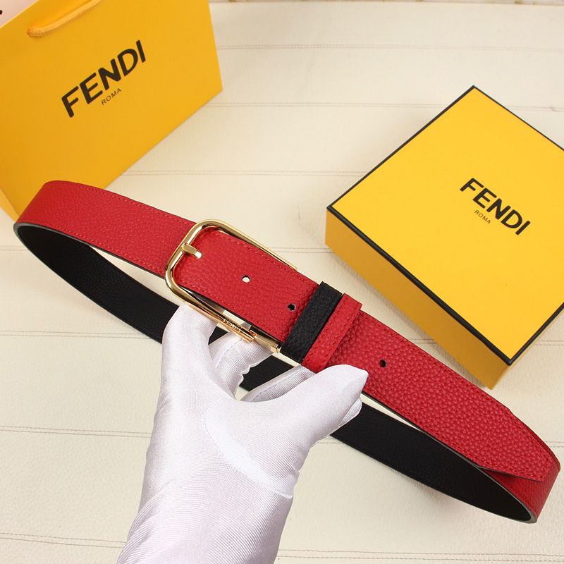 Affordable Fendi Pin Buckle Belt In Calf Leather Red