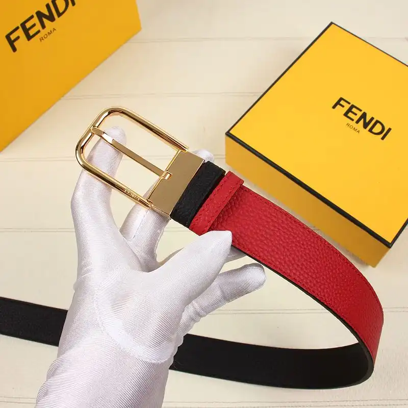 Affordable Fendi Pin Buckle Belt In Calf Leather Red