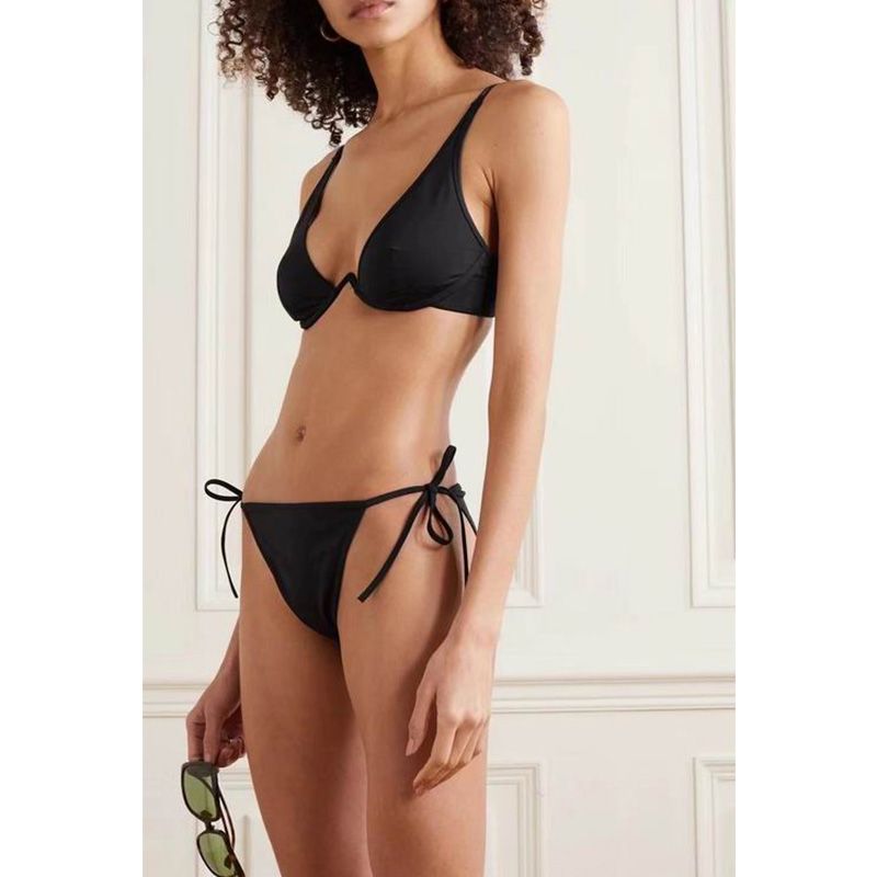 Affordable Fendi Reversible Bikini Set Women FF Motif Lycra Brown Black