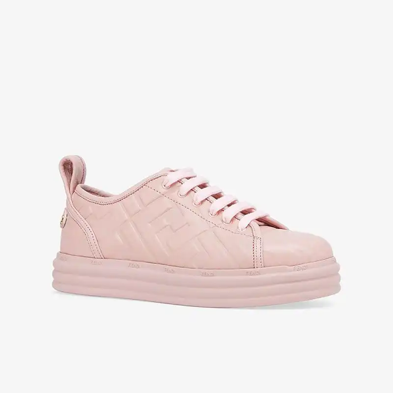 Fendi Rise Sneakers Women FF Motif Nappa Leather Pink