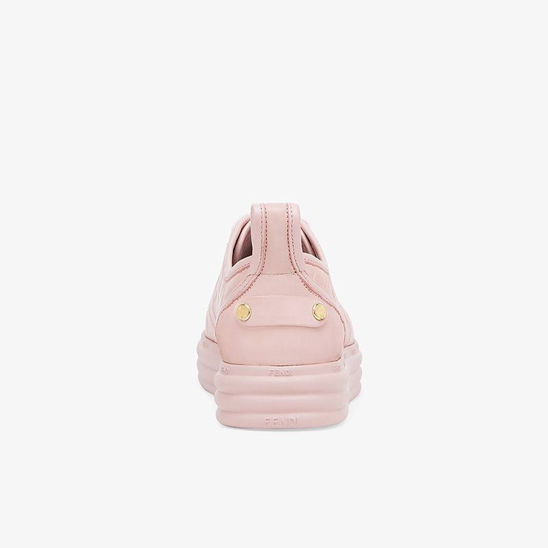 Affordable Fendi Rise Sneakers Women FF Motif Nappa Leather Pink