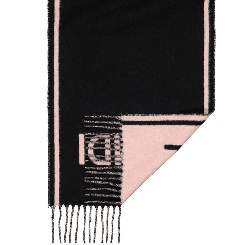 Affordable Fendi Roma Logo Scarf In Cashmere Pink Black