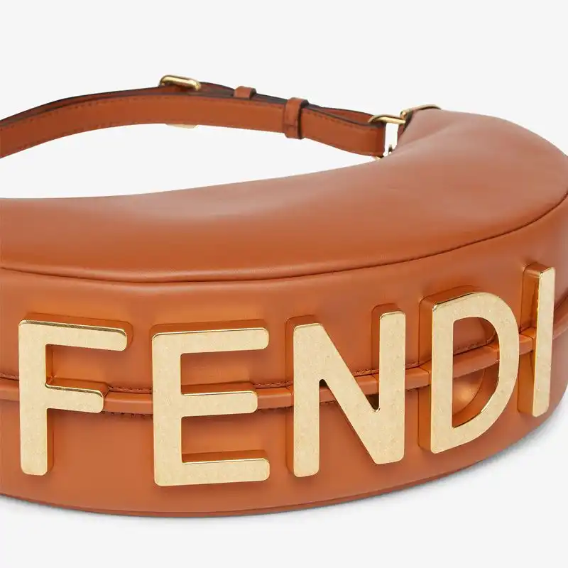 Affordable Fendi Small Fendigraphy Hobo Bag In Calf Leather Brown