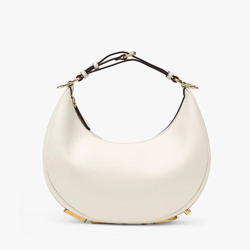 Affordable Fendi Small Fendigraphy Hobo Bag In Calf Leather White