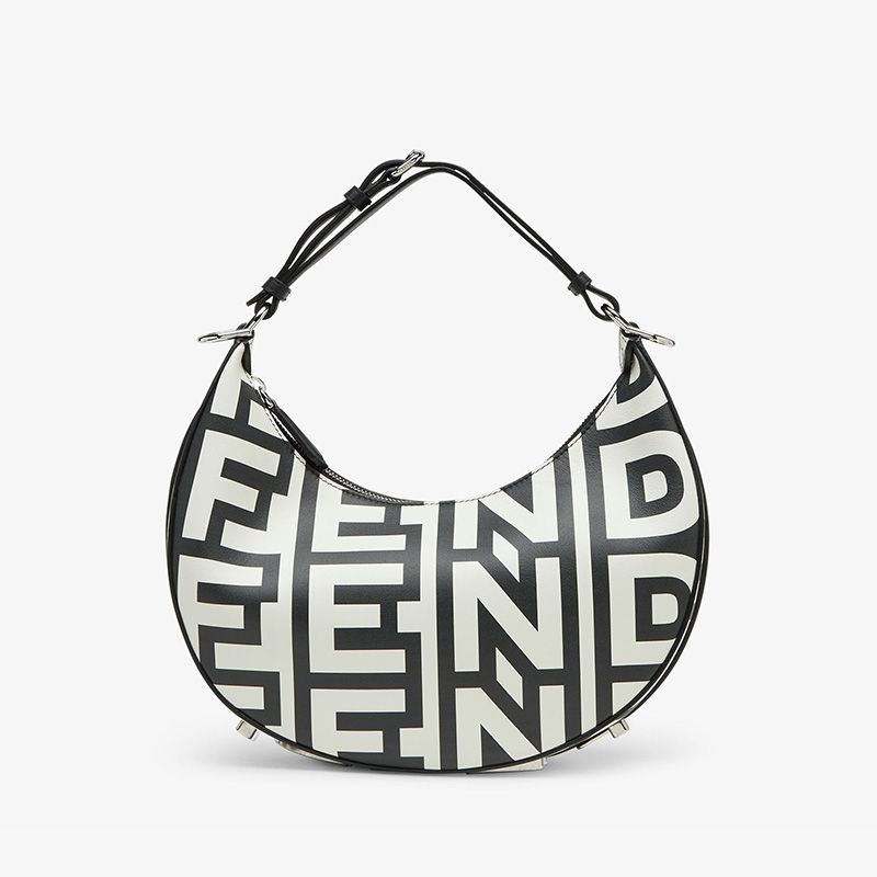 Affordable Fendi Small Fendigraphy Hobo Bag In Fendi Roma Capsule Leather Black White