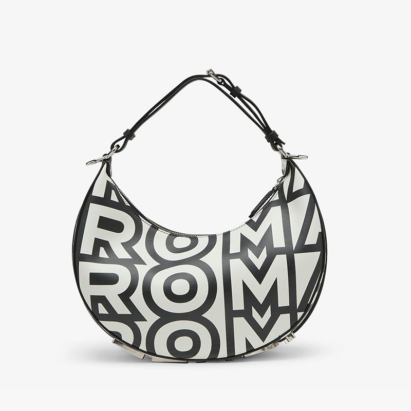 Affordable Fendi Small Fendigraphy Hobo Bag In Fendi Roma Capsule Leather Black White