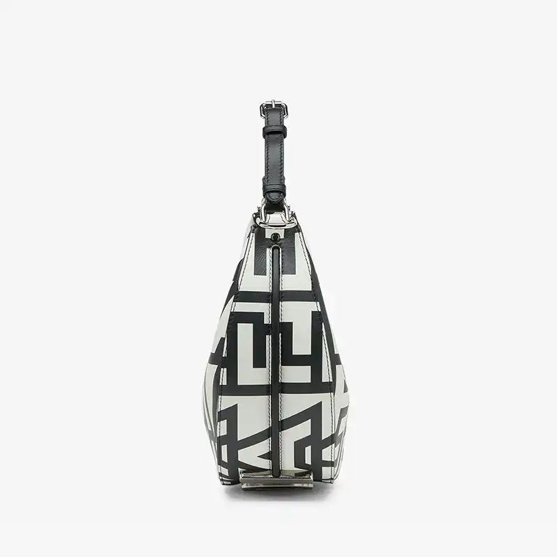 Affordable Fendi Small Fendigraphy Hobo Bag In Fendi Roma Capsule Leather Black White