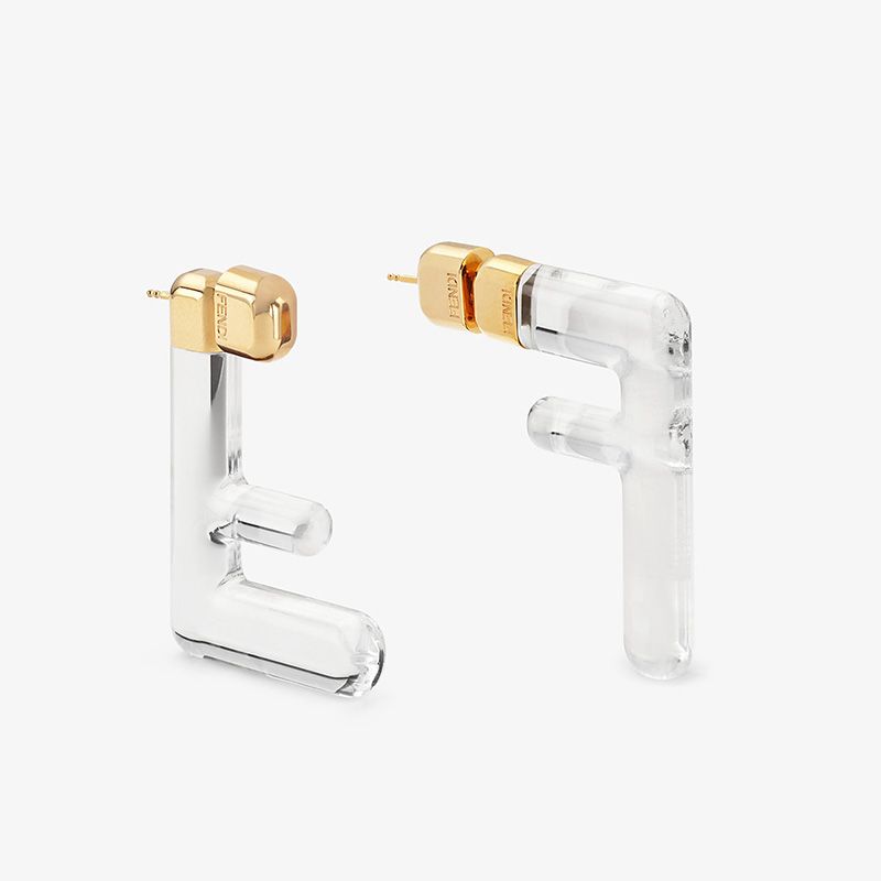 Affordable Fendi Small FF Earrings In Plexiglass Transparent