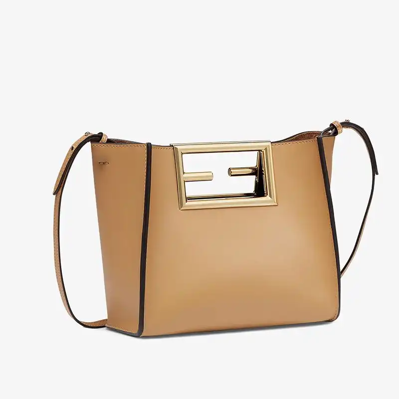 Affordable Fendi Small Way Bag In Calf Leather Apricot