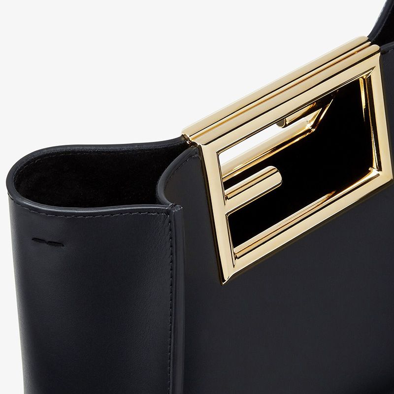 Affordable Fendi Small Way Bag In Calf Leather Black