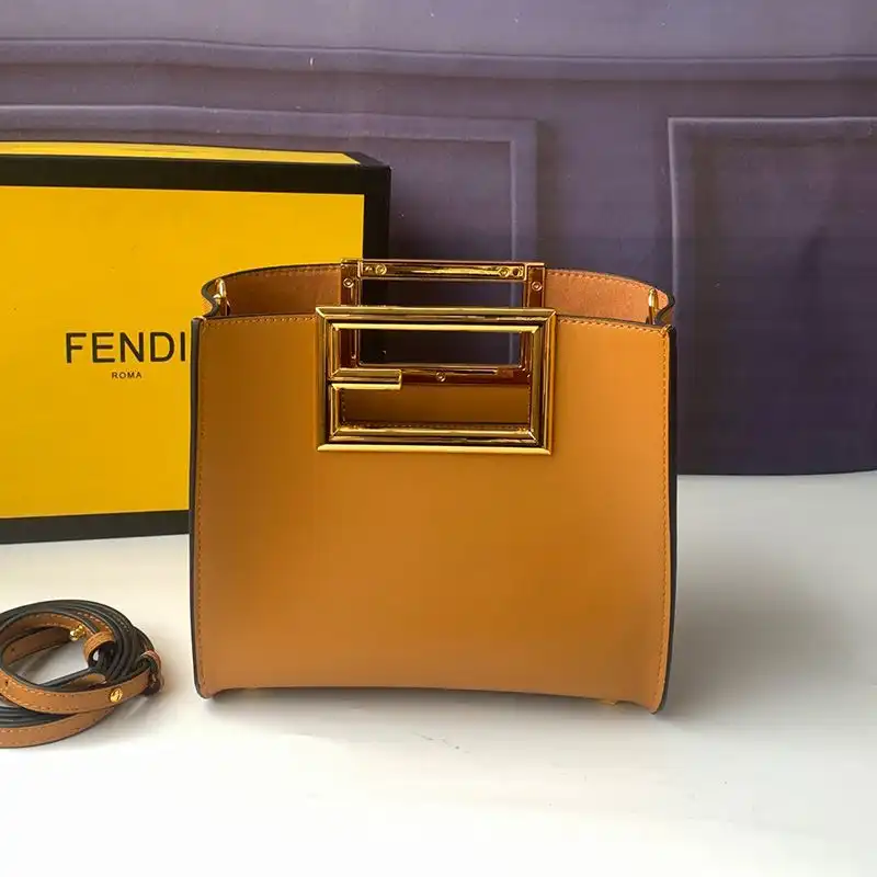 Affordable Fendi Small Way Bag In Calf Leather Brown