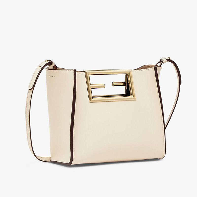 Affordable Fendi Small Way Bag In Calf Leather White